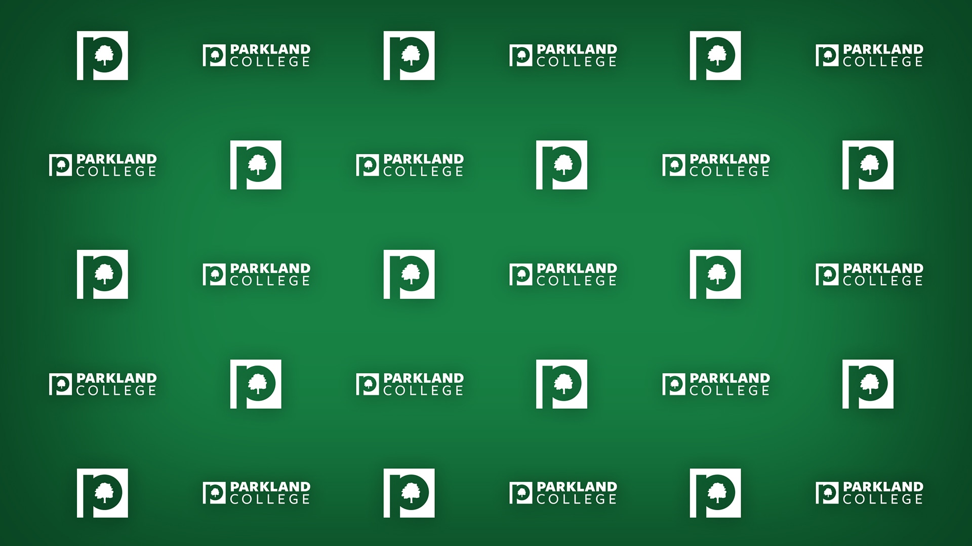 repeated logo of parkland college on green 